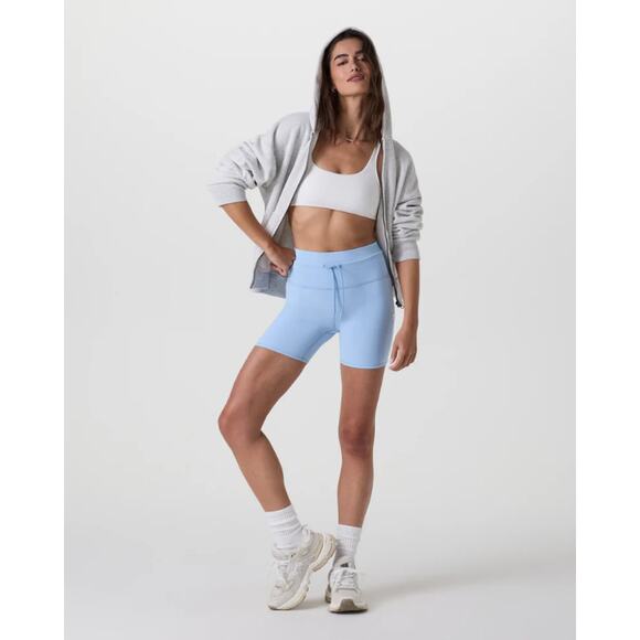 Vuori Daily Shorts Womens Small Blue High Rise Drawstring Athletic Yoga Workout - Picture 1 of 16